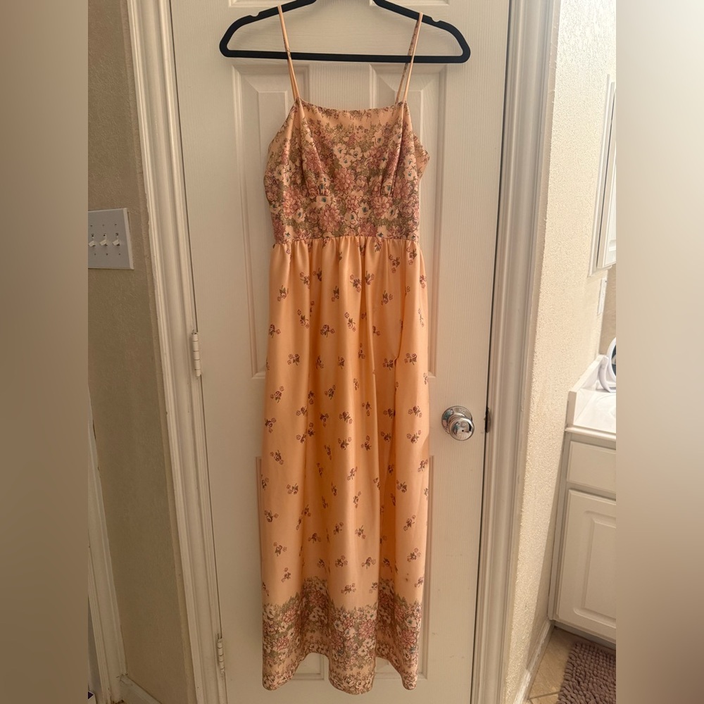 Vintage Floral Print Maxi Dress